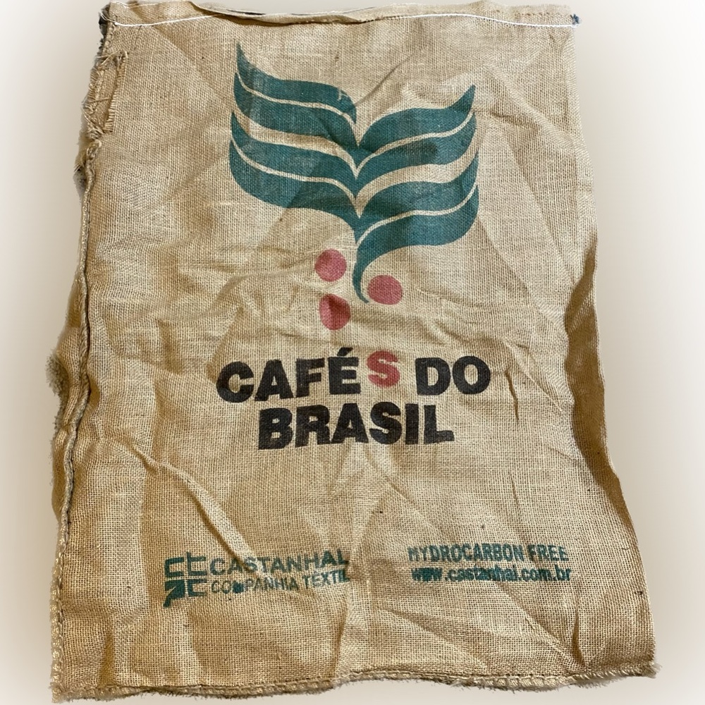 Burlap Jute Coffee Sack Brasil Brazil brasileiro brazilian bag - 2 of 4
